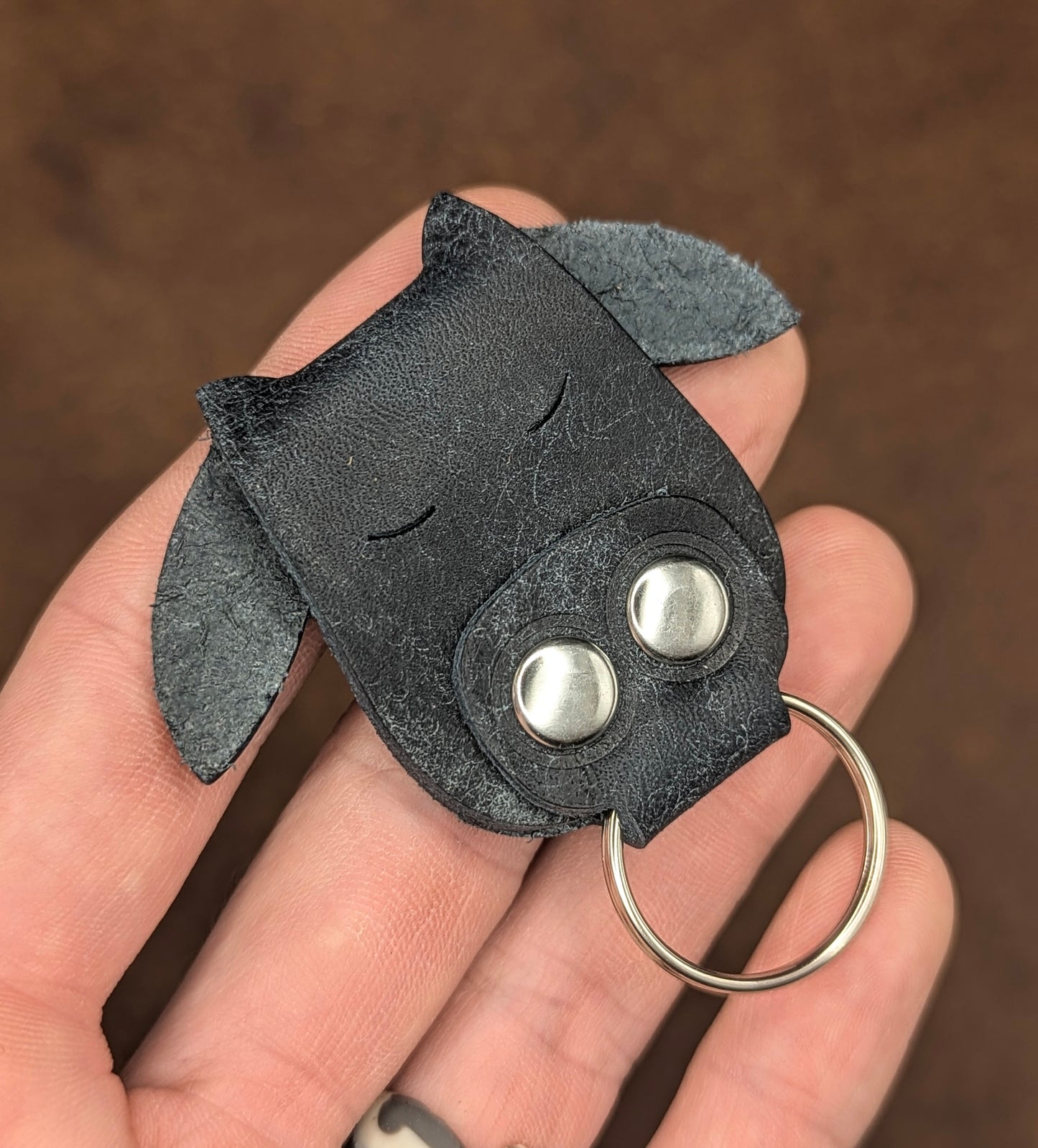 Leather Cow Keychain